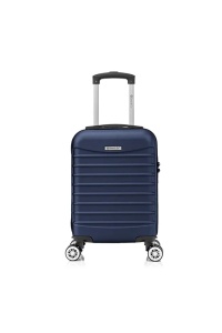 Troler cabina avion, Model Line, 4 roti duble cu rotatie 360°, maner telescopic, cifru, 55 x 36 x 20 cm, ABS, Bleumarin, Resigilat, Grad A