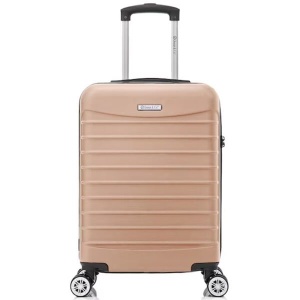 Troler cabina avion, Model Line, 4 roti duble cu rotatie 360°, maner telescopic, cifru, 55 x 36 x 20 cm, ABS, crem, Resigilat, Grad A