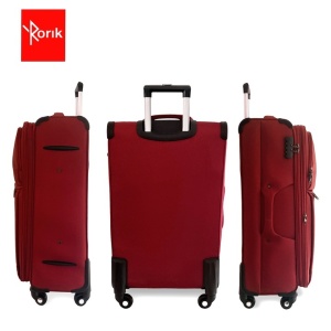 Troler Textil, Rorik® Explorer, 28 inch, 106 L, Mare/L 82x47x30 cm, valiza fermoar cifru antifurt, roti 360°, geamantan maner telescopic, troller expandabil, Rosu, Resigilat, Grad A - Img 2