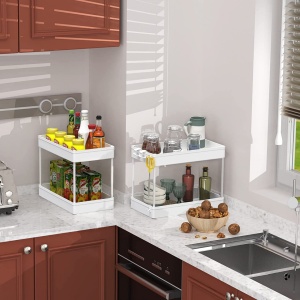 Unitate de depozitare Spacekeeper, 2 nivele, alb, plastic, 40 x 22 x 31 cm - Img 3