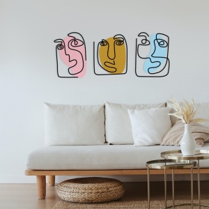Wallity set 3 decoruri de perete, metal 1.2mm si lemn 3mm, 121x48 cm - Verificat A · Re-Bloom - Img 5