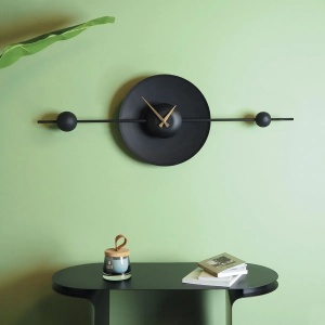 Wallxpert ceas de perete decorativ, otel 100% grosime 1mm, 36x99 cm, mecanism silentios, 1.5 kg, negru - Verificat A · Re-Bloom