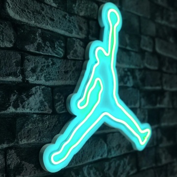 Wallxpert decor de perete LED neon 42x40x2 cm, neon IP67, sablon PVC, cablu 375cm, adaptor 12V 4A, albastru - Verificat B · Re-Bloom - Img 2