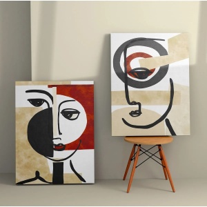 Wallxpert set 2 tablouri decorative canvas, 2x50x70 cm, dimensiune totala 110x70 cm, panza 100%, cadru lemn 100%, multicolor - Verificat A · Re-Bloom - Img 3