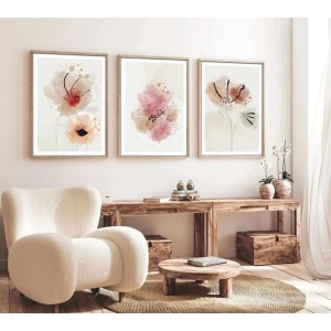 Wallxpert set 3 tablouri decorative cu rama, 3x50x70 cm, MDF 3mm, cadru lemn solid 2.5 cm, multicolor - Verificat A · Re-Bloom - Img 5