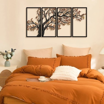 Wallxpert set 4 piese decor de perete 98x48 cm, otel 100% grosime 1.2mm, 1.4 kg, negru - Verificat A · Re-Bloom - Img 2