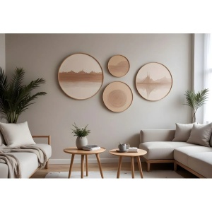 Wallxpert set 4 tablouri decorative lemn masiv, 45x45 + 36x36 + 27x27 + 18x18 cm, grosime 1.5 cm, multicolor - Verificat A · Re-Bloom - Img 2