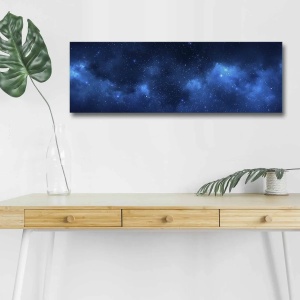 Wallxpert tablou canvas LED, 30x90 cm, panza piele de caprioara 100%, cadru lemn 3cm, iluminare LED spate, baterie 9V, albastru - Verificat A · Re-Bloom - Img 5