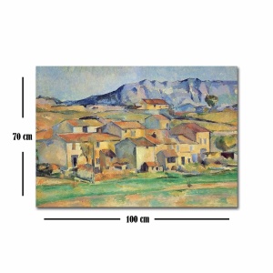 Wallxpert tablou canvas Paul Cézanne Hamlet at Payennet 70x100 cm, panza suede 100%, rama lemn 100% 3 cm, multicolor - Verificat A · Re-Bloom - Img 2