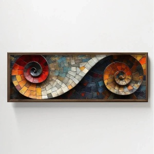 Wallxpert tablou decorativ inramat MDF 120x40x3.5 cm, imprimare UV, MDF 3mm, cadru molid 100%, format panoramic, multicolor - Verificat A · Re-Bloom