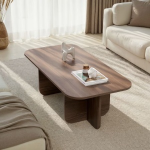 Woody Fashion masa de cafea, PAL melaminat, 120x60x41cm, max 25kg, Nuc - Verificat A · Re-Bloom - Img 3