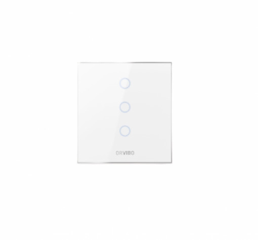 Intrerupator Smart ORVIBO, C-touch, ZigBee, Wi-Fi, optiune scene, control de pe telefon, 2.4 GHz, Google Assistant, Amazon Alexa, T30S3Z
