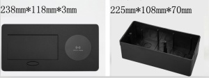 Carcasa prize incorporabile birou, 4M, suport incarcare wireless, Neagra, DS-04-1-A-WC-B - Img 2