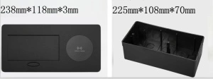 Carcasa prize incorporabile birou, 4M, suport incarcare wireless, Neagra, DS-04-1-A-WC-B - Img 2