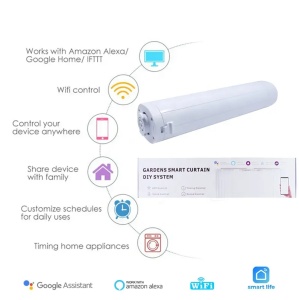 Set complet sina draperii inteligente smart DIY 1.2→6.2m Silent Track, sina motorizata, draperii electrice, motor inteligent smart WiFi, draperie electrica, control din app mobila Tuya, control telecomanda RF, SD6.2-DIY - Img 4
