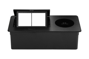 Carcasa prize incorporabile birou, 4M, suport incarcare wireless, Neagra, DS-04-1-A-WC-B - Img 3