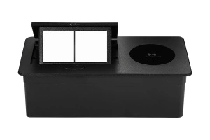 Carcasa prize incorporabile birou, 4M, suport incarcare wireless, Neagra, DS-04-1-A-WC-B - Img 3