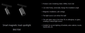 Proiector spot inteligent LED sina magnetica Smart, iluminat inteligent, design modern, control de pe telefon.