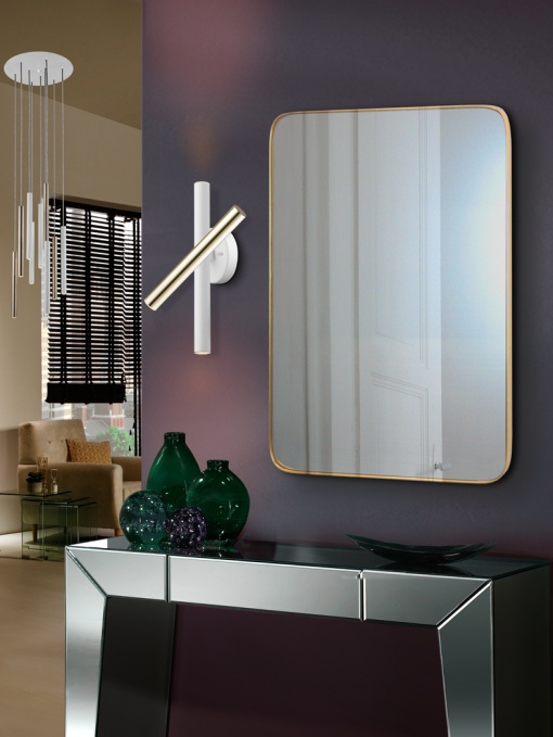 APLICA VARAS, 33 CM, ALB MAT/AURIU/OPAL, DIN METAL SI ACRIL, STIL MODERN