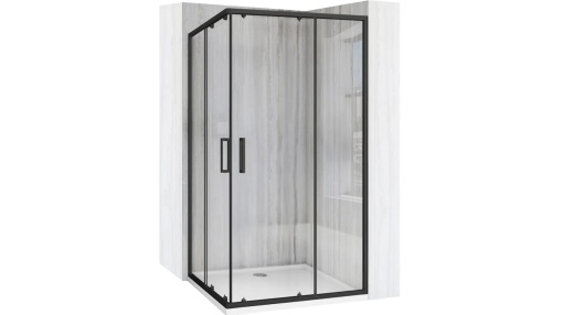 CABINA DE DUS REA CITY, CULISANTA, 80x100CM, NEGRU, DIN STICLA, CALITATE SUPERIOARA