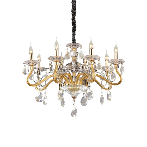 CANDELABRU NEGRESCO SP8, AURIU, DIN STICLA, STIL CLASIC