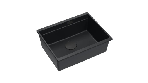 CHIUVETA BUCATARIE REA LOGAN 100, CU DOP, NEGRU/NEGRU, DIN GRANIT, CALITATE SUPERIOARA