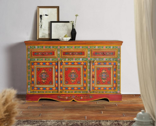COMODA 140CM, MULTICOLOR, DIN LEMN DE MANGO, PICTATE MANUAL, GINER Y COLOMER
