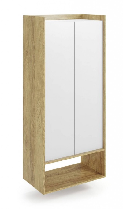 DULAP MODULAR MOBIUS REGAL 2D, ALB/NATUR, 179X78 CM, DIN PAL MELAMINAT, STIL MODERN