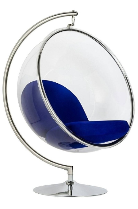 FOTOLIU EXCLUSIVIST BUBBLE STAND, ALBASTRU/TRANSPARENT/CROM, DIN ACRIL SI CASMIR, STIL MODERN, B2