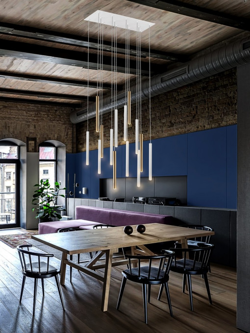 LUSTRA/PLAFONIERA VARAS, 50/300 CM, ALB MAT/AURIU/OPAL, DIN METAL SI ACRIL, STIL MODERN