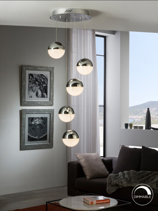 LUSTRA SPHERE 793523 , CU POSIBILITATE DE CONECTARE LA BLUETOOTH, DIN METAL SI POLICARBONAT, STIL MODERN SCHULLER