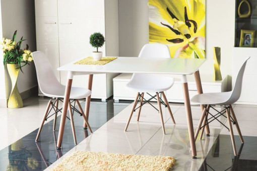 MASA DINING NOLAN ALB/FAG 120x80 LEMN SI MDF STIL SCANDINAV SIGNAL