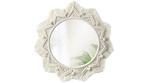 OGLINDA BAIE REA BOHO 322047, 50CM, BEJ, DIN STICLA, CALITATE SUPERIOARA
