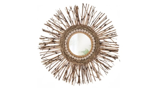 OGLINDA BAIE REA BOHO 322091, 45CM, NATURAL, DIN STICLA, CALITATE SUPERIOARA
