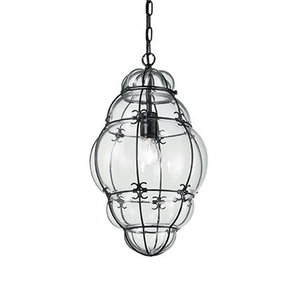 PENDUL DESIGN RUSTIC, ANFORA SP1 BIG, NEGRU, IDEAL LUX