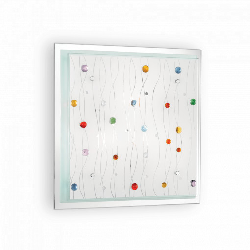 PLAFONIERA OCEAN PL3, MULTICOLOR, DIN STICLA, STIL MODERN