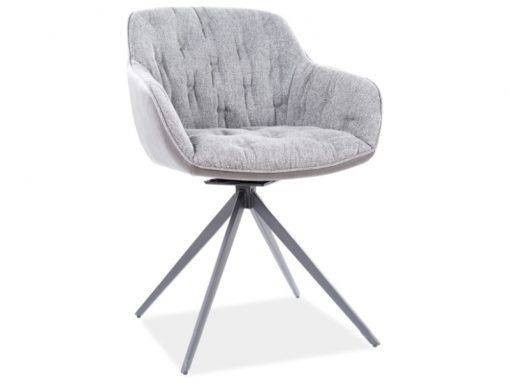 SCAUN DINING, DIN TEXTIL SI METAL, TULIP GRI, STIL MODERN, SIGNAL