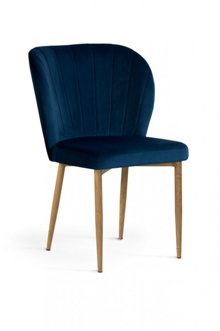 SCAUN DINING SHELLY ALBASTRU INCHIS/STEJAR - DESIGN MODERN