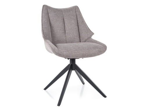 SCAUN PIVOTANT CODA, GRI 07/NEGRU MAT, TAPITERIE DIN STOFA SI PICIOARE DIN METAL, STIL MODERN