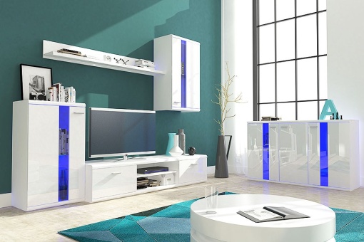 SET MODULAR CU LED LIVING LIFE ALB MAT/ALB LUCIOS - DESIGN MODERN