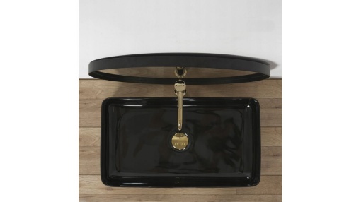 STOC!!! LAVOAR REA CERAMIC DENIS, SLIM, NEGRU, 61CM, MONTAJ PE BLAT, CALITATE SUPERIOARA, REA