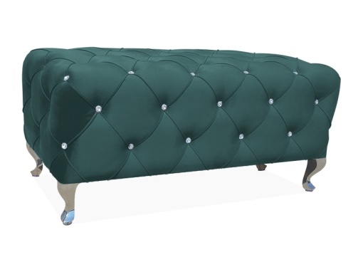 BANCHETA HESTIA, 100 CM, VERDE BLUVEL 78/CROM, TAPITERIE DIN CATIFEA SI CADRU DIN METAL, STIL MODERN