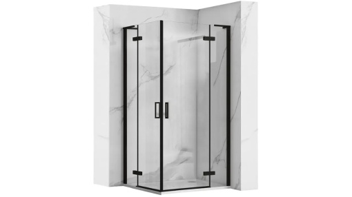 CABINA DE DUS REA HUGO DOUBLE, 80x80 CM, NEGRU, DIN STICLA, CALITATE SUPERIOARA
