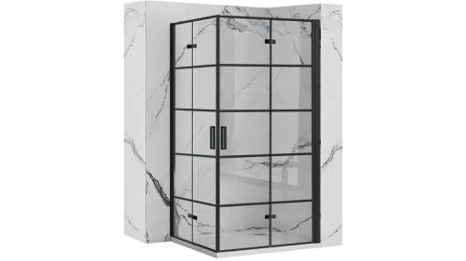 CABINA DE DUS REA MOLIER DOUBLE, PLIABILA, 80X80CM, NEGRU, DIN STICLA, CALITATE SUPERIOARA