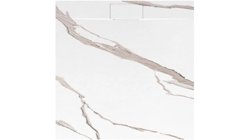 CADITA DE DUS REA BAZALT CARRARA, 90x90 CM, EFECT DE MARMURA ALBA, DIN COMPOZIT, CALITATE SUPERIOARA