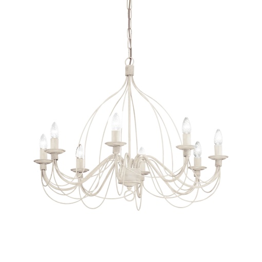 CANDELABRU CORTE SP8, ALB ANTIC, DIN METAL, STIL CLASIC