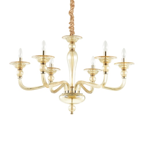 CANDELABRU DANIELI SP6, AMBER, DIN STICLA, STIL MODERN