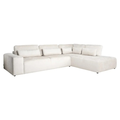 COLTAR LUND CU 3 LOCURI + SEZLONG PE DREAPTA, FUSION CREM 02, S52303AL+OTMR.E371, CONFECTIONAT DIN LEMN, ARCURI, METAL SI 100% POLIESTER, RICHMOND INTERIOR