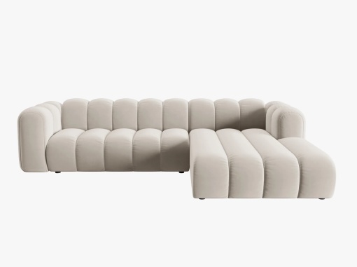 COLTAR MODULAR LUPIN, DREAPTA, 4 LOCURI, 288 CM, BEJ 1, TAPITERIE DIN CATIFEA, DESIGN DEOSEBIT