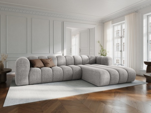 COLTAR MODULAR LUPIN, DREAPTA, 4 LOCURI, 288 CM, GRI DESCHIS 06, TAPITERIE CHENILLE, DESIGN DEOSEBIT